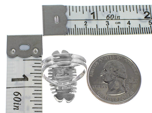 Authentic Sterling Silver Native American Village Design Multicolor Ring Size 8 FX93674